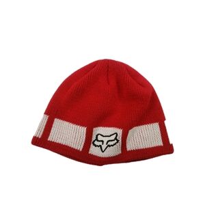 Fox Racing Bold Red and White Knit Hat Adult Beanie